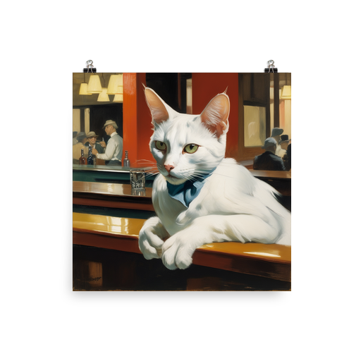 PugMug Custom White Companion Cat Poster