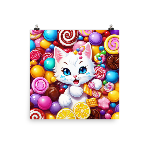 PugMug Custom White Companion Cat Poster