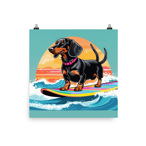 PugMug Custom Black Dachshund Poster
