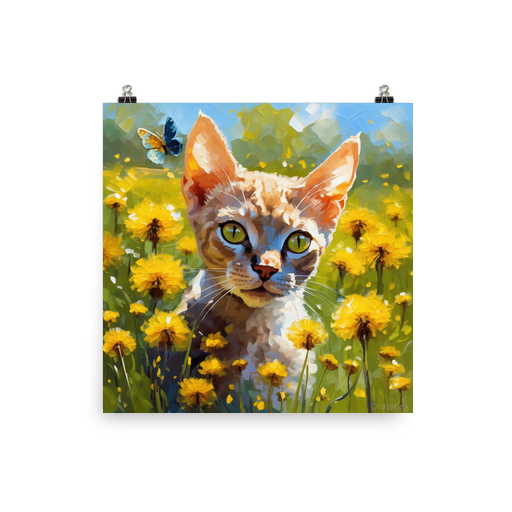 PugMug Custom Tabby Devon Rex Cat Poster