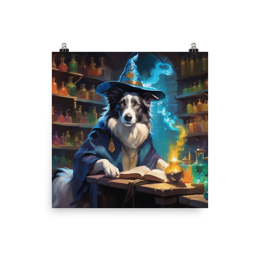 PugMug Custom Blue Merle Border Collie Poster