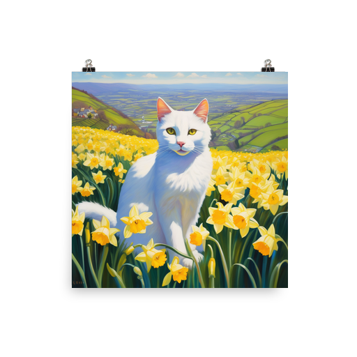 PugMug Custom White Companion Cat Poster