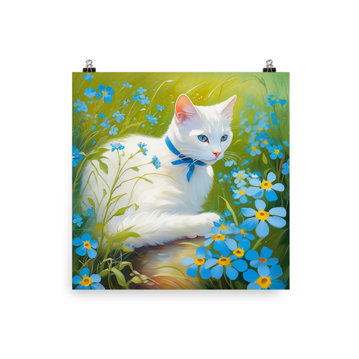 PugMug Custom White Companion Cat Poster