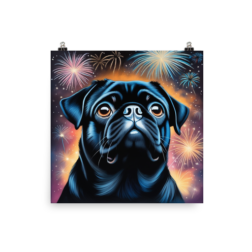 PugMug Custom Black Pug Poster