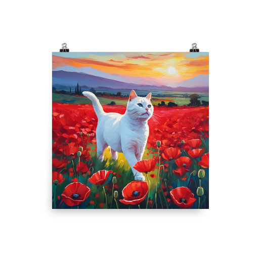 PugMug Custom White Companion Cat Poster