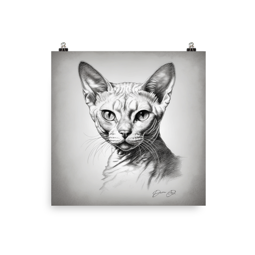 PugMug Custom White Devon Rex Cat Poster