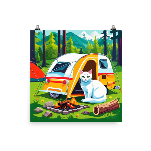 PugMug Custom White Companion Cat Poster