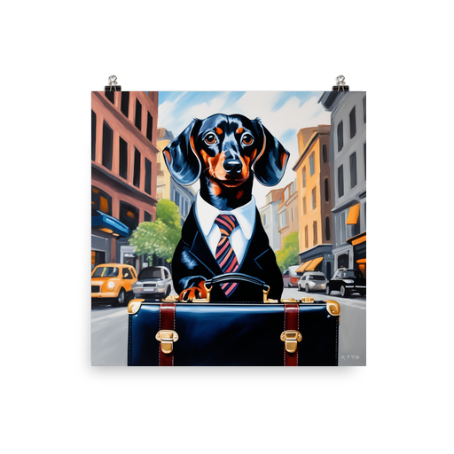 PugMug Custom Black Dachshund Poster
