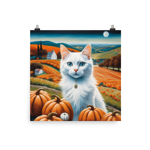 PugMug Custom White Companion Cat Poster