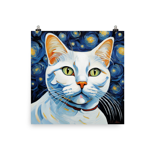 PugMug Custom White American Shorthair Cat Poster