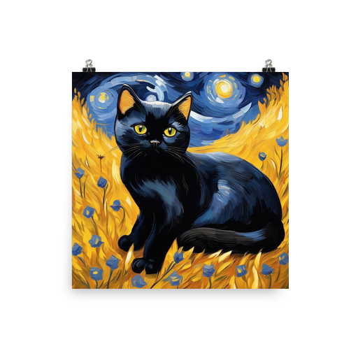 PugMug Custom Black British Shorthair Cat Poster
