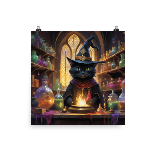 PugMug Custom Black Companion Cat Poster