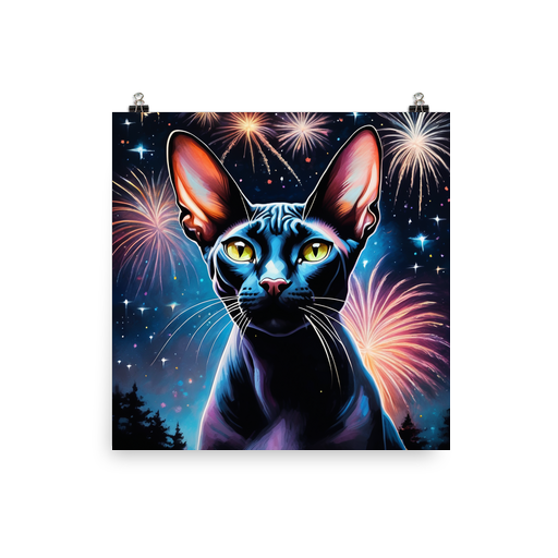 PugMug Custom Black Sphynx Cat Poster