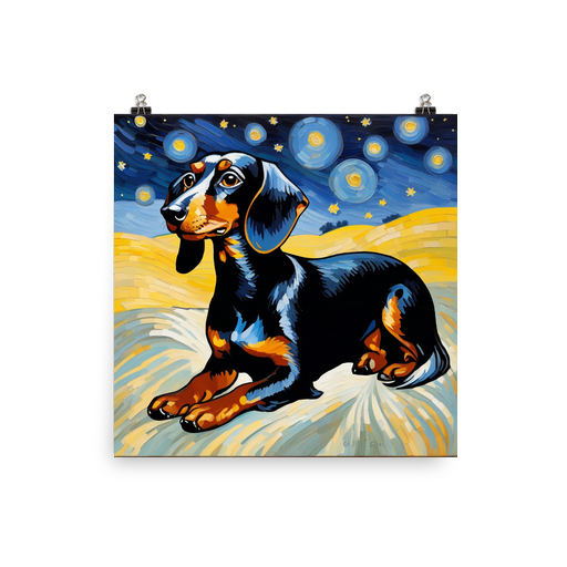 PugMug Custom Black Dachshund Poster