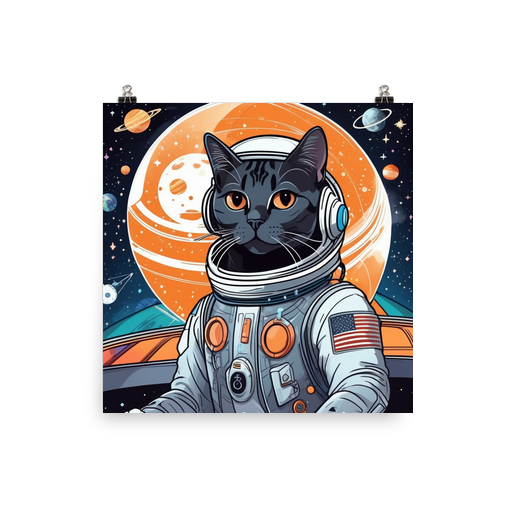 PugMug Custom Black American Shorthair Cat Poster