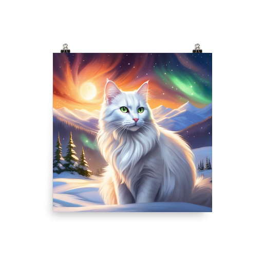 PugMug Custom White Companion Cat Poster