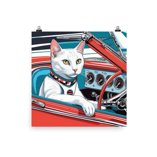 PugMug Custom White Companion Cat Poster