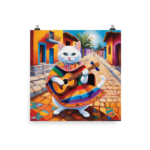 PugMug Custom White Companion Cat Poster