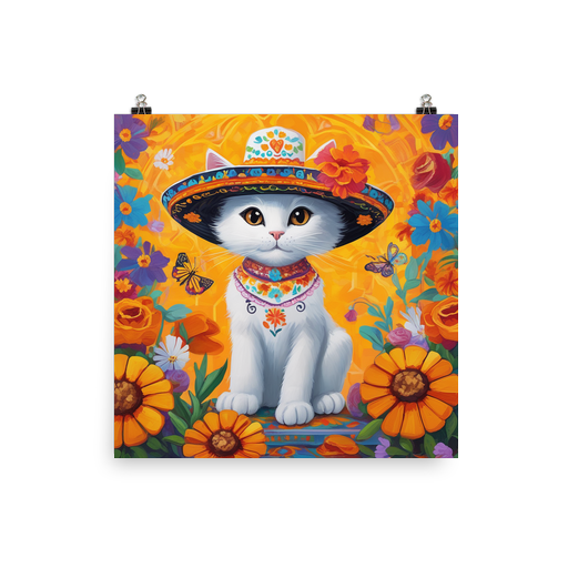 PugMug Custom White Companion Cat Poster