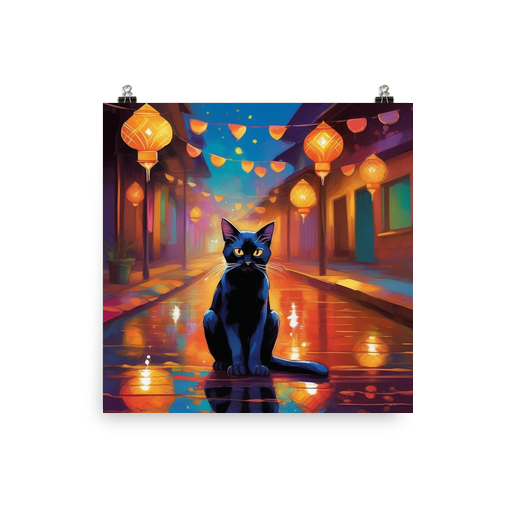 PugMug Custom Black Exotic Cat Poster