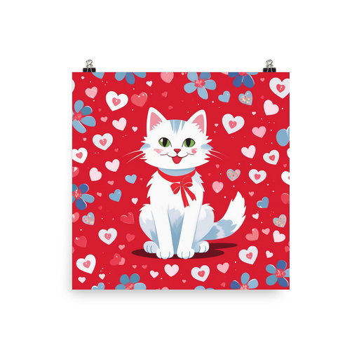 PugMug Custom White Companion Cat Poster