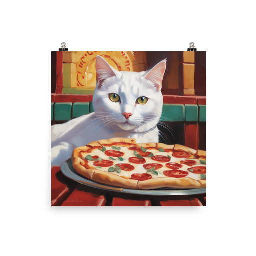 PugMug Custom White Companion Cat Poster