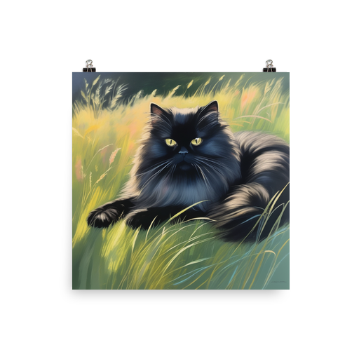 PugMug Custom Black Persian Cat Poster