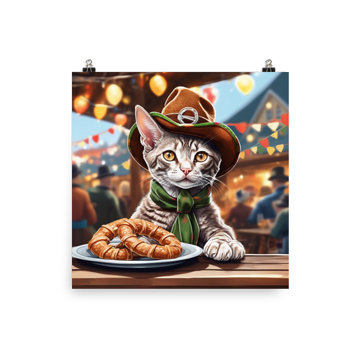 PugMug Custom Tabby Devon Rex Cat Poster