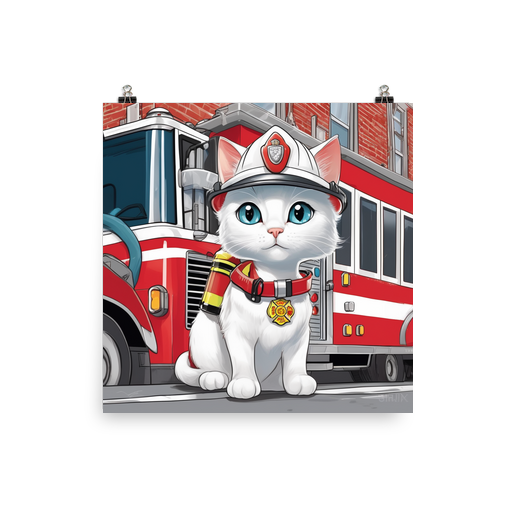 PugMug Custom White Companion Cat Poster