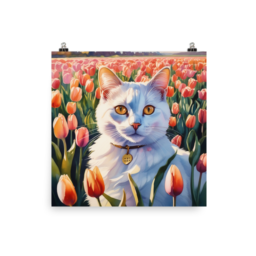 PugMug Custom White Companion Cat Poster