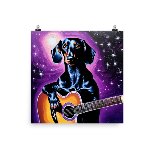 PugMug Custom Black Dachshund Poster