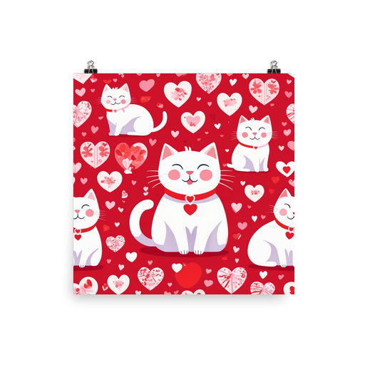 PugMug Custom White Companion Cat Poster