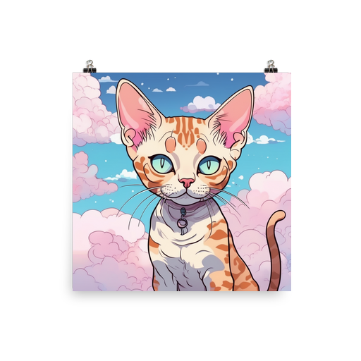 PugMug Custom Tabby Devon Rex Cat Poster