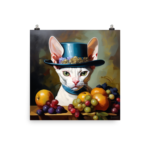 PugMug Custom White Sphynx Cat Poster