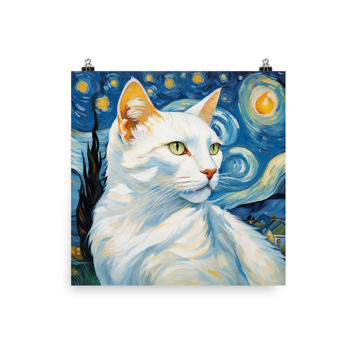 PugMug Custom White Companion Cat Poster