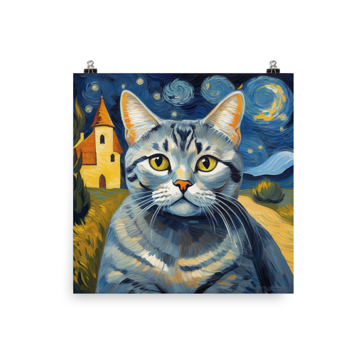 PugMug Custom Tabby British Shorthair Cat Poster