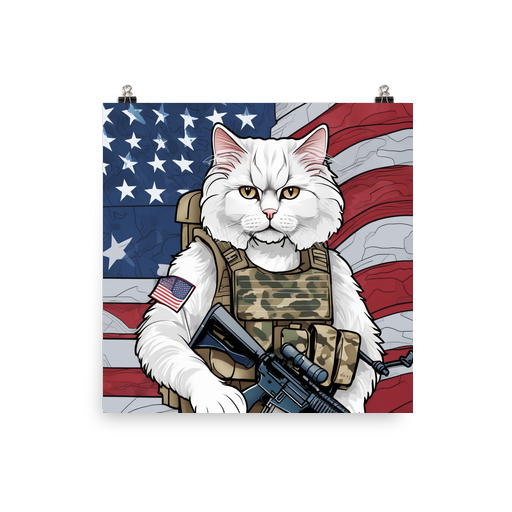 PugMug Custom White Persian Cat Poster