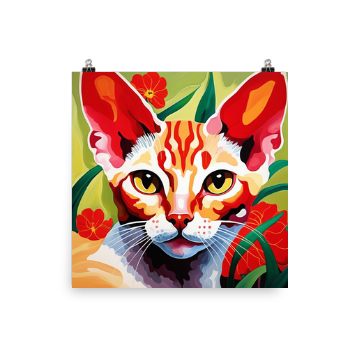 PugMug Custom Tabby Devon Rex Cat Poster