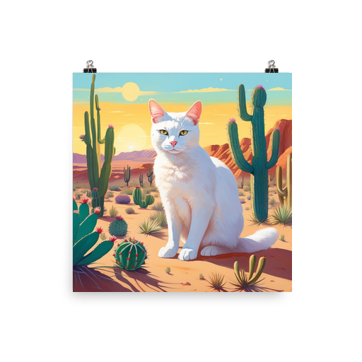 PugMug Custom White Companion Cat Poster