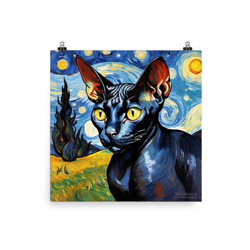 PugMug Custom Black Sphynx Cat Poster