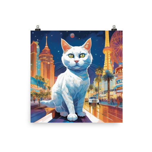 PugMug Custom White Companion Cat Poster