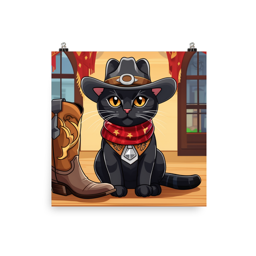 PugMug Custom Black American Shorthair Cat Poster