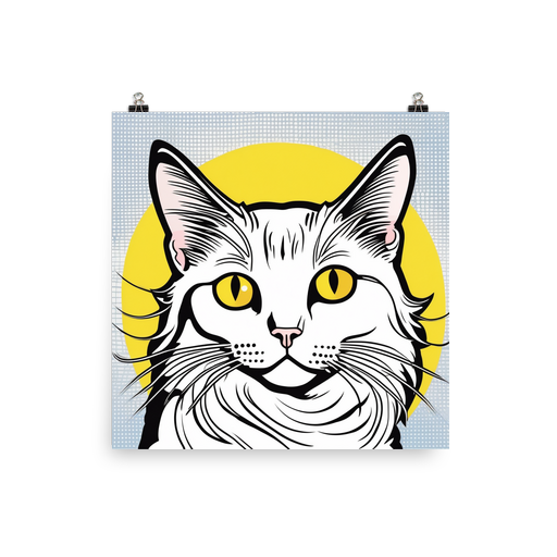 PugMug Custom White Companion Cat Poster