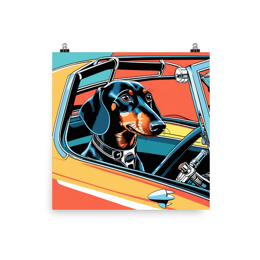 PugMug Custom Black Dachshund Poster