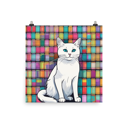 PugMug Custom White Companion Cat Poster