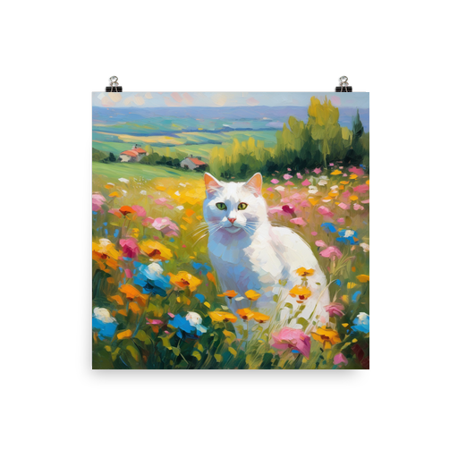 PugMug Custom White Companion Cat Poster