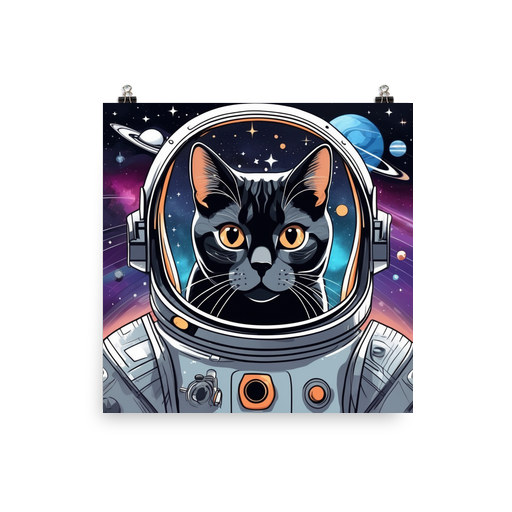 PugMug Custom Black American Shorthair Cat Poster