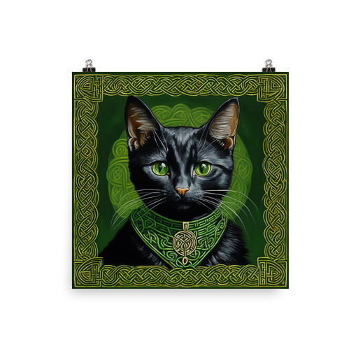 PugMug Custom Black American Shorthair Cat Poster