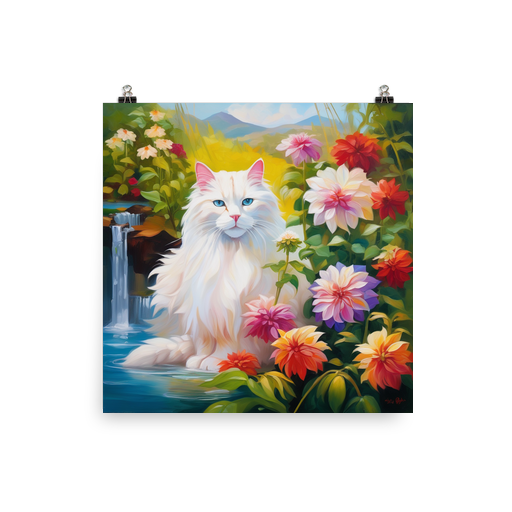 PugMug Custom White Companion Cat Poster