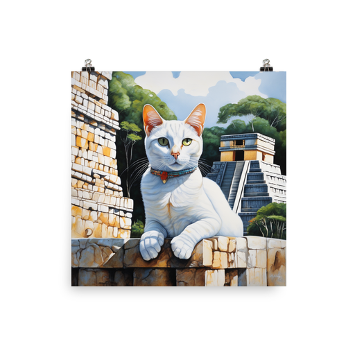 PugMug Custom White Companion Cat Poster